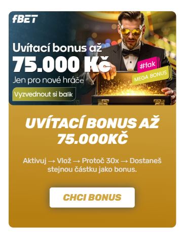 Aktivuj uvitaci bonus az 75000 korun pro nove hrace